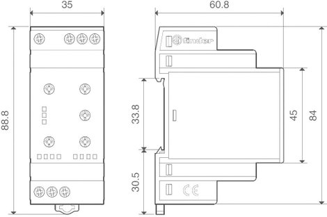 3 fázisú hálózat figyelő relé 380 - 415 V/AC, Finder 70.41.8.400.2022 2. kép
