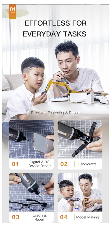 Worx WX242 Akkus csavarozó 4 V 2.0 Ah Lítiumion Hordtáskával 11. kép
