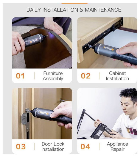 Worx WX242 Akkus csavarozó 4 V 2.0 Ah Lítiumion Hordtáskával 12. kép