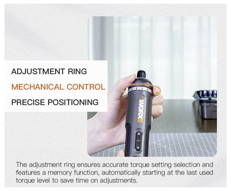 Worx WX242 Akkus csavarozó 4 V 2.0 Ah Lítiumion Hordtáskával 14. kép