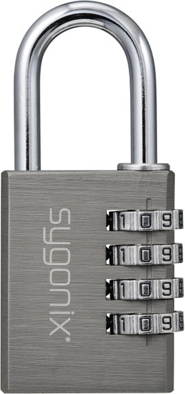 Sygonix SY-6932350 Függő lakat 40 mm 4-Digit Titánium szürke Számkódos zár
