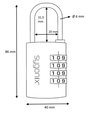 Sygonix SY-6932350 Függő lakat 40 mm 4-Digit Titánium szürke Számkódos zár 4. bélyegkép