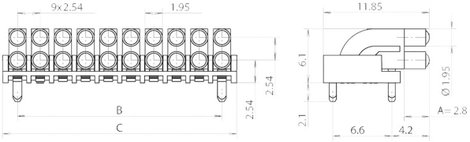 Miniatűr többszörös fényvezető 0603 SMD LED-hez, fekvő, Mentor 1296.2022 2. kép