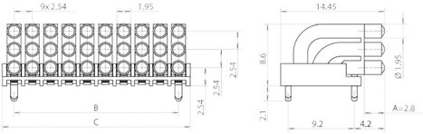Miniatűr többszörös fényvezető 0603 SMD LED-hez, fekvő, Mentor 1296.2103 2. kép