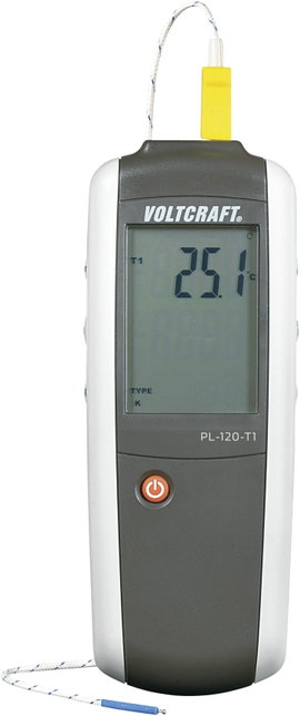 1 csatornás digitális &quot K&quot  típusú hőmérő, -200 - +1372 °C Voltcraft PL-120 T1