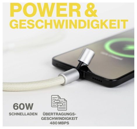 Aqiila USB C kábel USB 3.0 USB-C® 1.5 m Bézs Mobiltelefon lánc AQLYCBPBICC2SA053 8. kép
