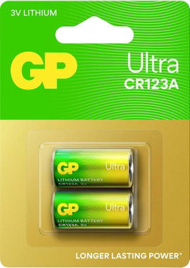 GP GP Ultra Primary Lithium Batterie CR123A 2 Stück CR-123A Fotóelem Li-MnO2 1500 mAh 3 V 2 db
