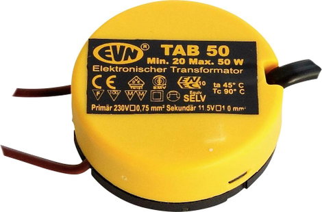 EVN TAB 50 Halogén transzformátor 12 V 20 - 50 W Dimmelhető, fáziseltolásos dimmerrel