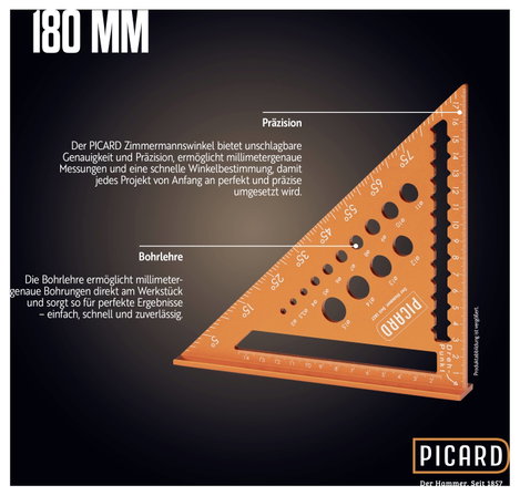 Picard 0071520-300 Ács szögvonalzó 90 ° 9. kép