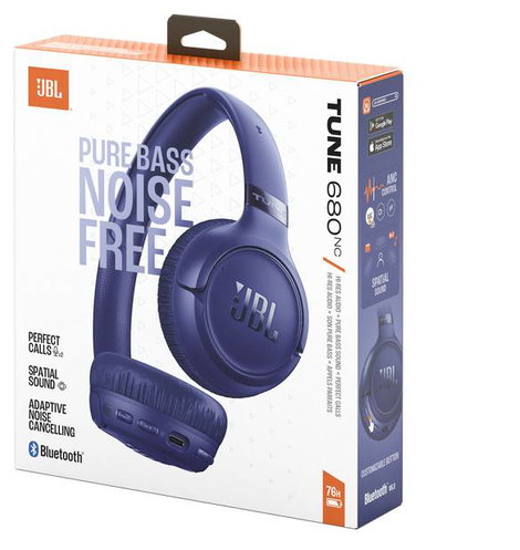 JBL Tune 680 NC Over Ear fejhallgató Vezeték nélküli, Bluetooth®, Vezetékes Stereo Kék Hangerő szabá 10. kép