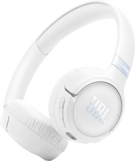 JBL Tune 680 NC Over Ear fejhallgató Vezeték nélküli, Bluetooth®, Vezetékes Stereo Fehér Hangerő sza