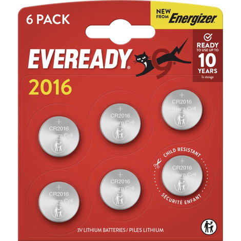 Eveready Gombelem CR 2016 3 V 6 db E304439200