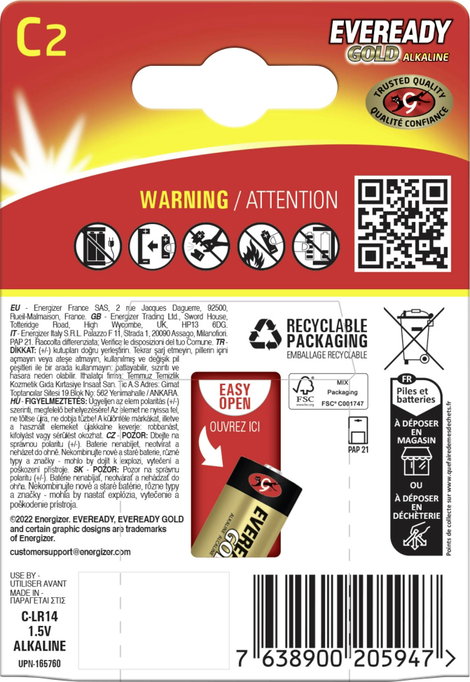 Babyelem Eveready E304396700 1.5 V 2 db