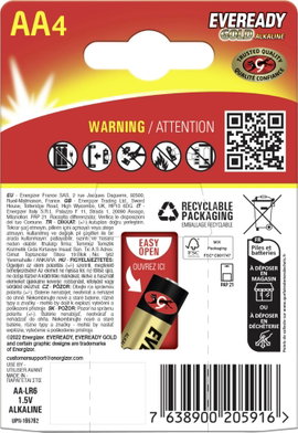 Eveready E304430400 Ceruzaelem 1.5 V 4 db