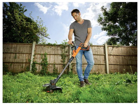 Black & Decker neu Akku Akkus fűtrimmer Akkuval, Töltővel, Állítható magasságú fogantyú 18 V 4 Ah Vá 2. kép