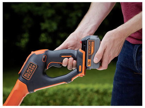 Black & Decker neu Akku Akkus fűtrimmer Akkuval, Töltővel, Állítható magasságú fogantyú 18 V 4 Ah Vá 8. kép