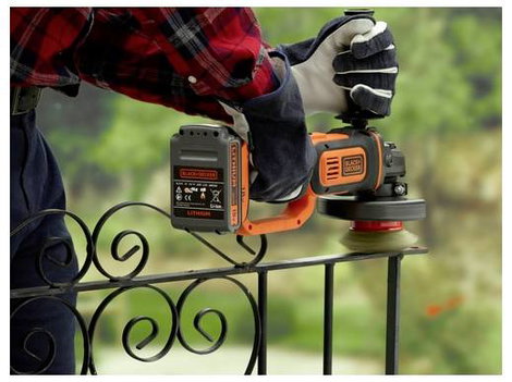 Black & Decker BCG720N-XJ Akkus sarokcsiszoló 125 mm akku nélkül, töltő nélkül, Tartozékokkal 18 V 2. kép