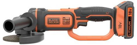 Black & Decker neu BCG720M1-QW Akkus sarokcsiszoló 125 mm akkuval, Töltővel, Tartozékokkal 18 V 4.0