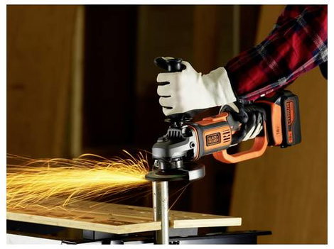 Black & Decker neu BCG720M1-QW Akkus sarokcsiszoló 125 mm akkuval, Töltővel, Tartozékokkal 18 V 4.0 6. kép