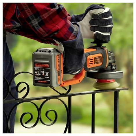 Black & Decker neu BCG720M1-QW Akkus sarokcsiszoló 125 mm akkuval, Töltővel, Tartozékokkal 18 V 4.0 8. kép
