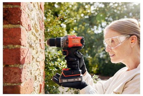 Black & Decker 2 sebességfokozat-Akkus ütvefúró-csavarozó kefe nélkül, Hordtáskával, akku nélkül, tö 5. kép