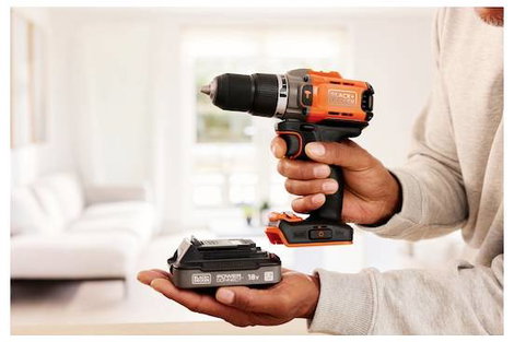 Black & Decker 2 sebességfokozat-Akkus ütvefúró-csavarozó kefe nélkül, Hordtáskával, akku nélkül, tö 6. kép