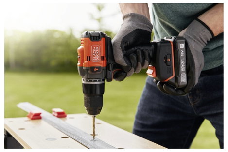 Black & Decker 2 sebességfokozat-Akkus ütvefúró-csavarozó kefe nélkül, akku nélkül, töltő nélkül, Ta 28. kép