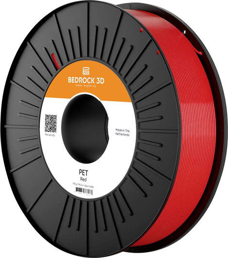 BEDROCK 3D Pet-0314b075 PET Red 2.85 mm 750 g 3D nyomtatószál PET 2.85 mm 750 g Piros 1 db