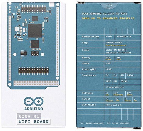 Arduino AKX00075 Fejlesztői panel GIGA Display Bundle 5. kép