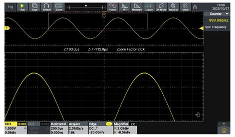 VOLTCRAFT ADO-1002 Digitális oszcilloszkóp 100 MHz 2.5 GSa/mp 250 Mpts 12 bit Digitális memória (DSO 14. kép