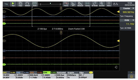 VOLTCRAFT ADO-3504 Digitális oszcilloszkóp 350 MHz 2.5 GSa/mp 250 Mpts 12 bit Digitális memória (DSO 22. kép