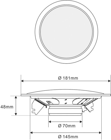 Mennyezetbe építhető hangszóró ELA SPE-178WT 8. kép