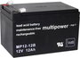 multipower MP12-12B Ólomakku 12 V 12 Ah Ólom-vlies (AGM) (Sz x Ma x Mé) 98 x 98 x 151 mm 6,35 mm-es bélyegkép