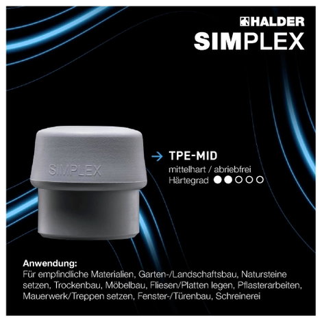 Halder SIMPLEX-Plusbox Starterkit Alu 3113s004 Puha kalapács puha, középkemény 1430 g 155 mm 1 db 4. kép