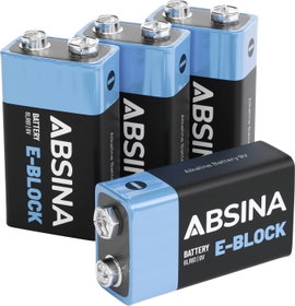 Absina 9V-os elem Alkáli mangán 580 mAh 9 V 4 db