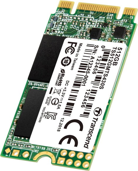 Transcend 430S 512 GB Belső SATA M.2 SSD 2242 M.2 SATA 6 Gb/s Retail TS512GMTS430S 2. kép