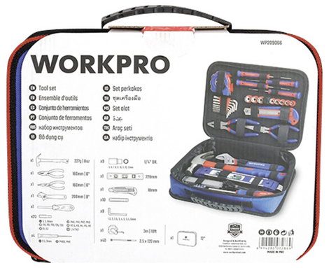 WorkPro WP209066 Szerszámkészlet Kisiparos, Univerzális, Technikus táskában 100 részes 6. kép