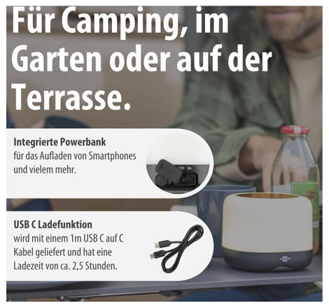 Brennenstuhl 1173740009 RGB GL 100 ASR LED Kemping lámpa 340 lm Akkuról üzemeltetett, Napenergiával 6. kép