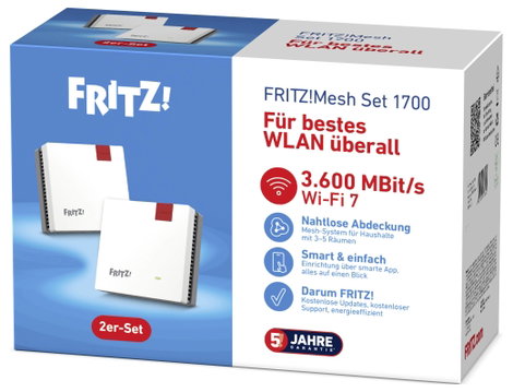 FRITZ! WiFi 7 hatótávnövelő 1700 2-Pack International 20003128 LAN, WLAN 3600 MBit/s Mesh-képes 4. kép