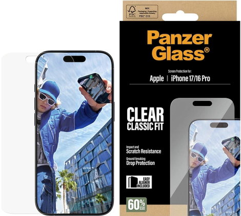 PanzerGlass PANZERGLASS - Screen Protector iPhone 17/16 Pro Classic Fit w. EasyAligner Kijelzővédő ü 2. kép
