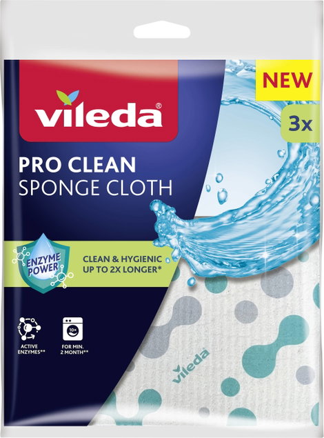 PRO CLEAN száraz szivacskendő 3 darab Vileda PRO CLEAN Schwammtuch trocken 3er 179195