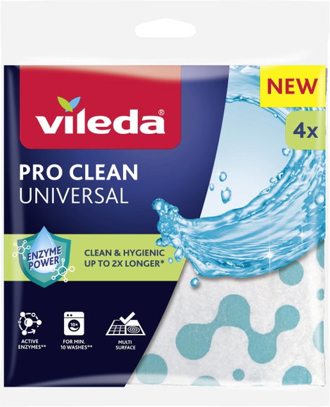 PRO CLEAN univerzális kendő 4 db-os kiszerelésben Vileda PRO CLEAN Universal Tuch 4er 179371