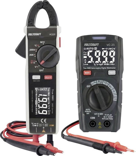 VOLTCRAFT VC-23+VC-331 Kézi multiméter digitális CAT III 600 V Kijelző (digitek): 6000