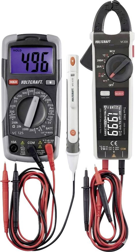 VOLTCRAFT DT-TEST-KIT 150+VC-331 Kézi multiméter digitális CAT III 600 V Kijelző (digitek): 2000
