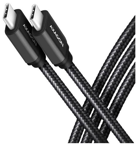 AXAGON USB C kábel USB 3.2 Gen1 USB-C® dugó 1 m Fekete aranyozott érintkező BUCM3-CM10AB
