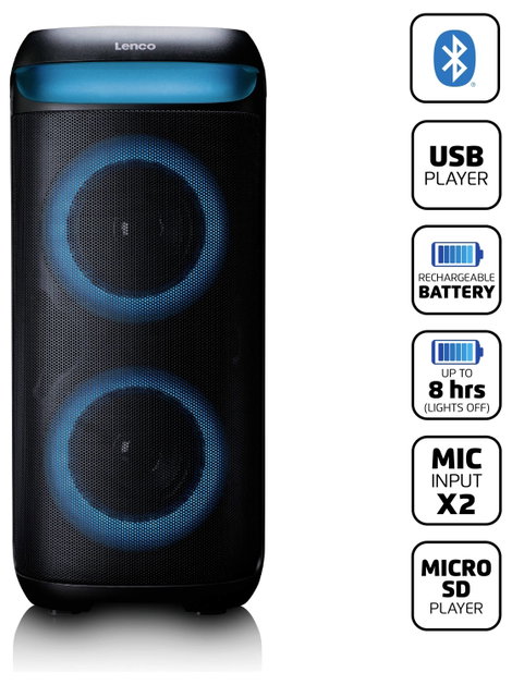 Lenco PA-210BK Bluetooth hangfal Fekete 14. kép