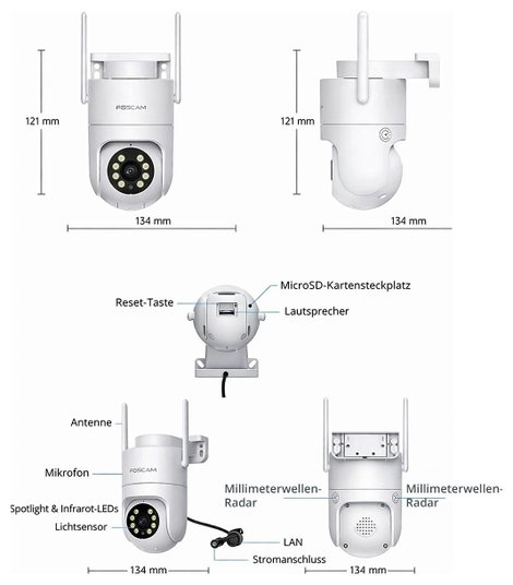 Foscam PD8 PD8 Vezeték nélküli, WLAN IP Megfigyelő kamera 3840 x 2160 pixel 16. kép