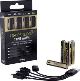 Verico LoopEnergy Pro AAA1125 USB-C® akku Lítiumion 750 mAh 1.5 V 4 db