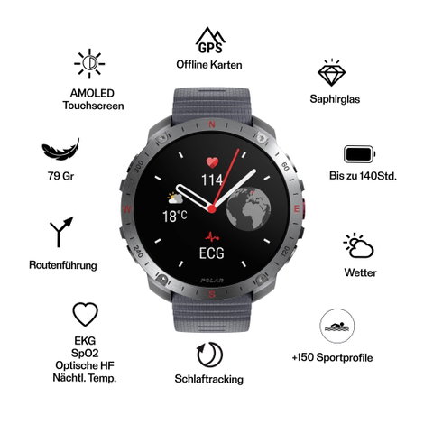 Polar Grit X2 Pro Sportóra Szürke 2. kép
