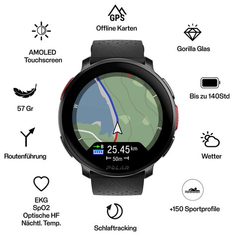 Polar Vantage V3 Sportóra Fekete 3. kép